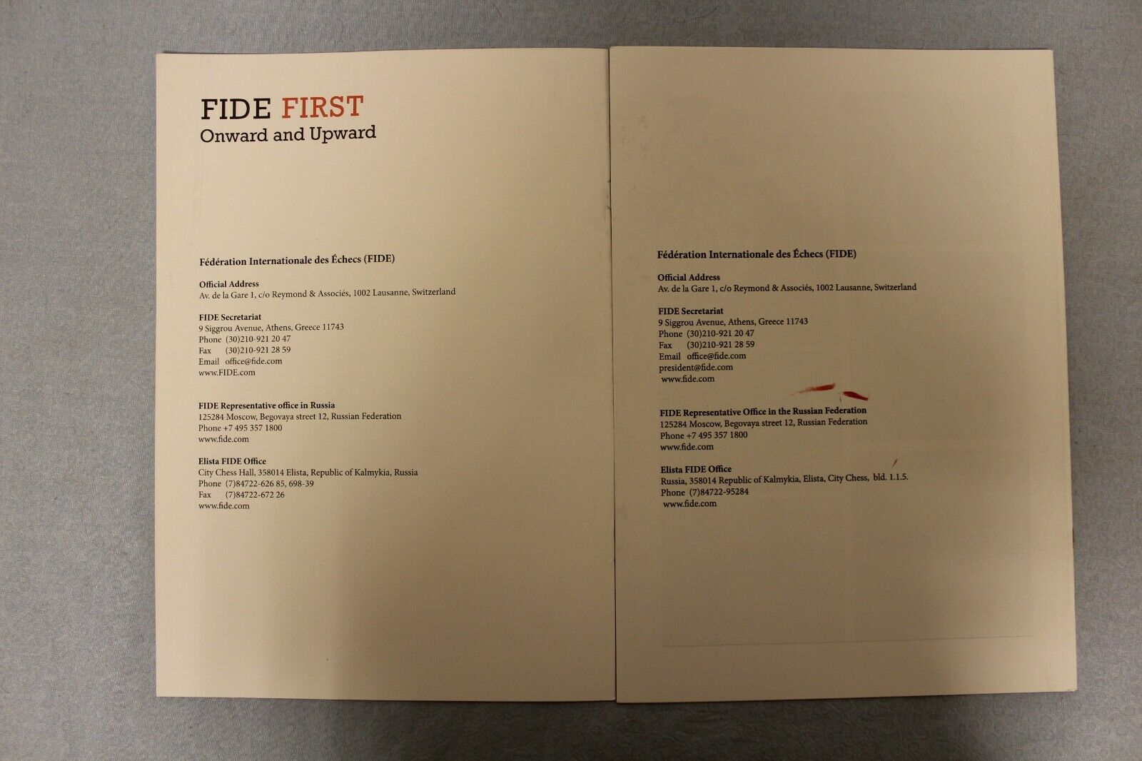 10688.2 Grand Booklets about Kirsan Ilyumzhinov. FIDE First Onward and Upward