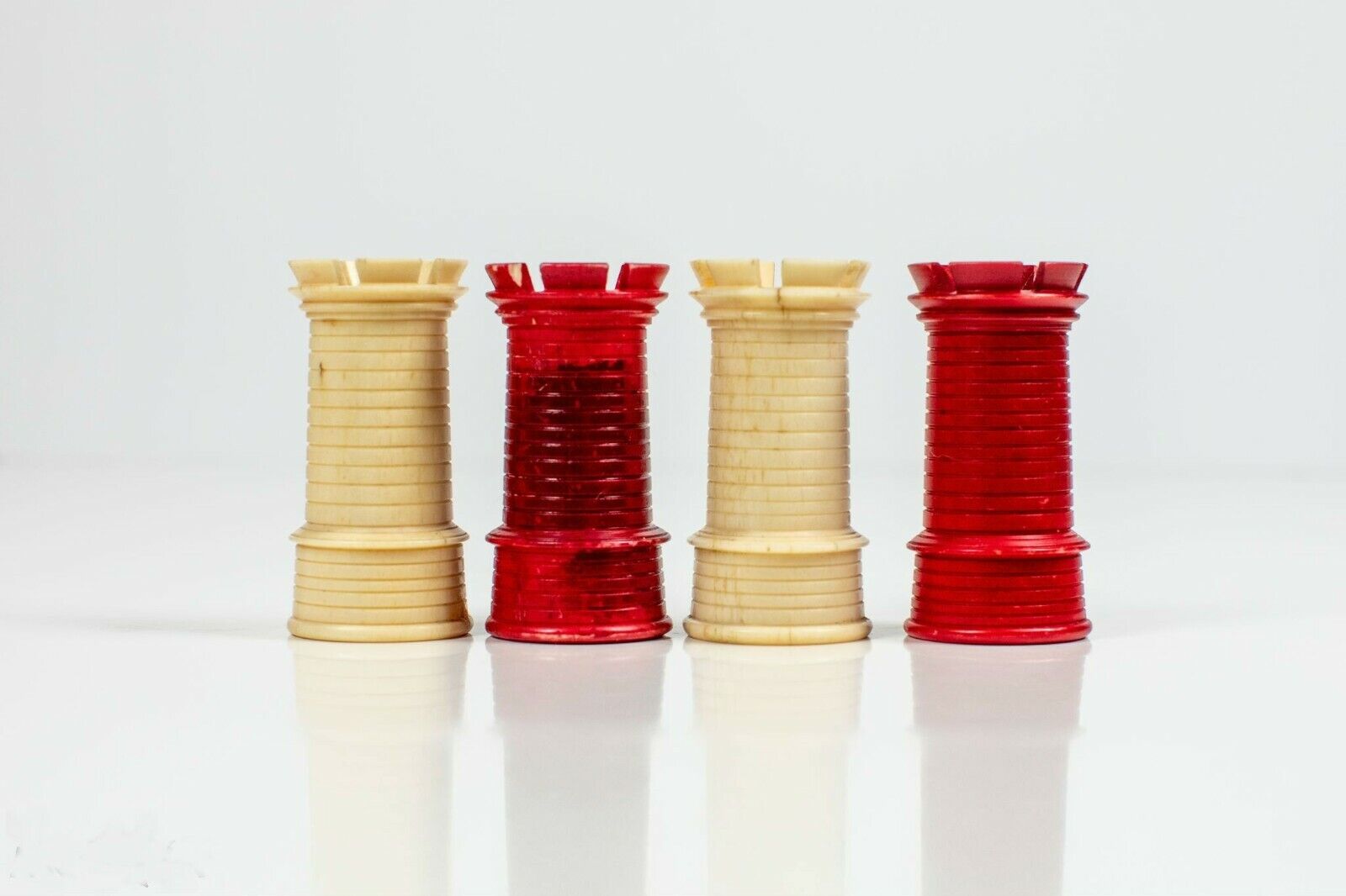 10791.Antique Chess Pieces Staunton Burma approx. 1880. Bone