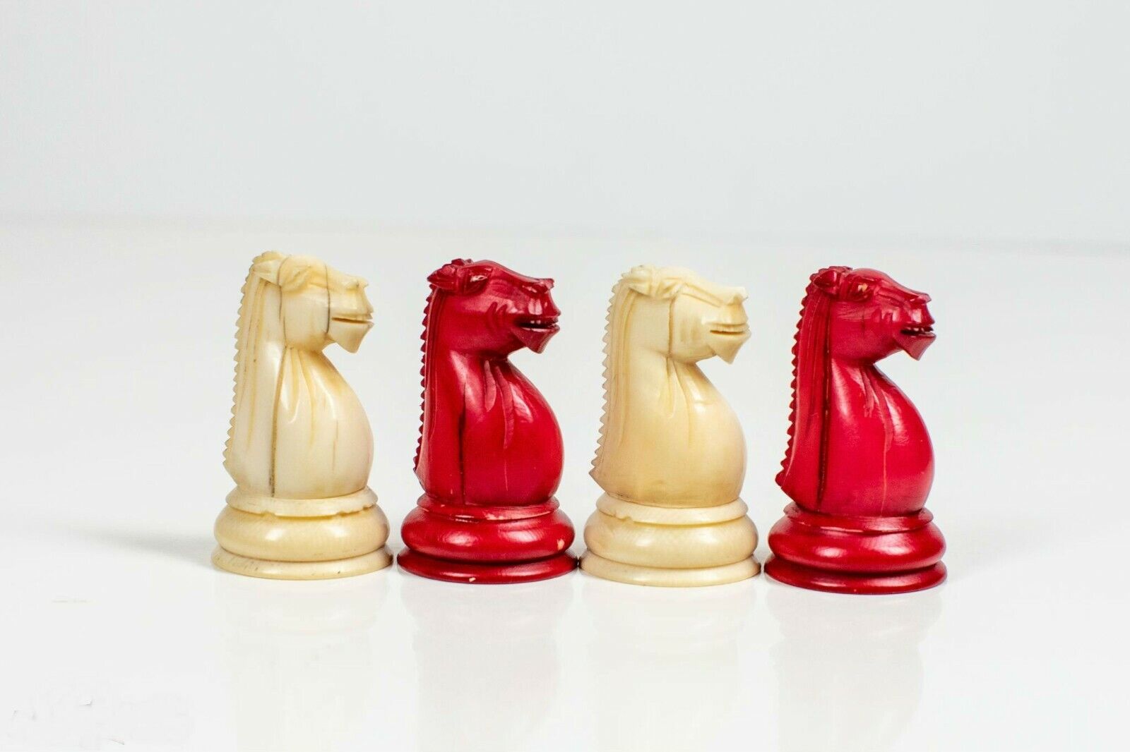 10791.Antique Chess Pieces Staunton Burma approx. 1880. Bone