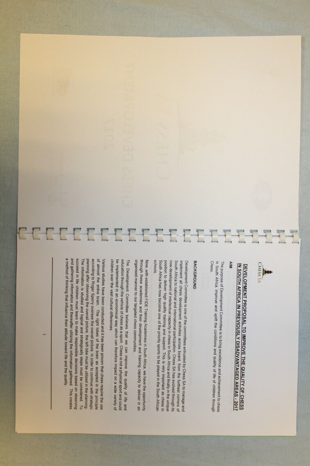 11149.Chess Development Materials. Sport & Recreation department, South Africa 2017
