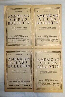 11165.Chess Magazine: American Chess Bulletin. 1914. 12 issues. Full annual set