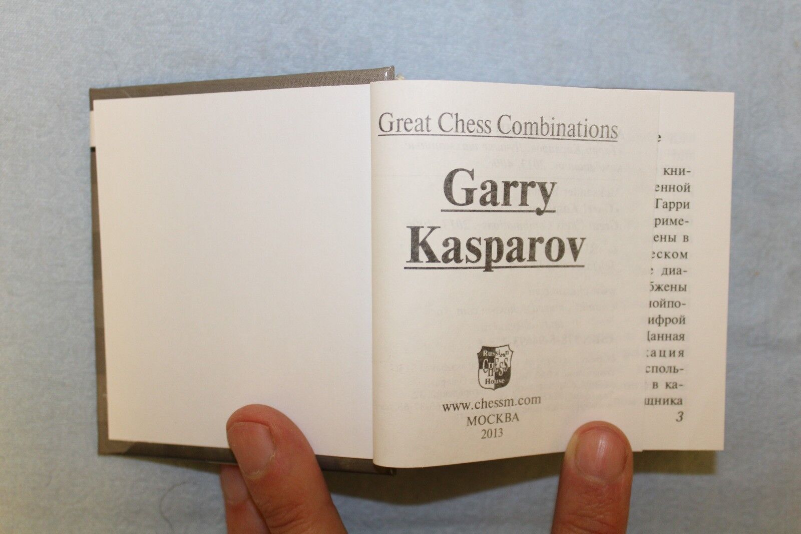 11172.Chess Minibook: Alexander Kalinin. Garry Kasparov. Great Chess Combinations.2013