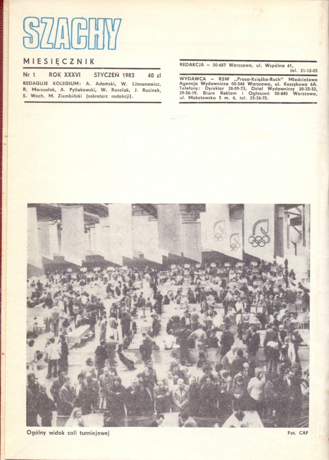 11397.Polish chess magazine «Szachy». Annual sets 1982 and 1983