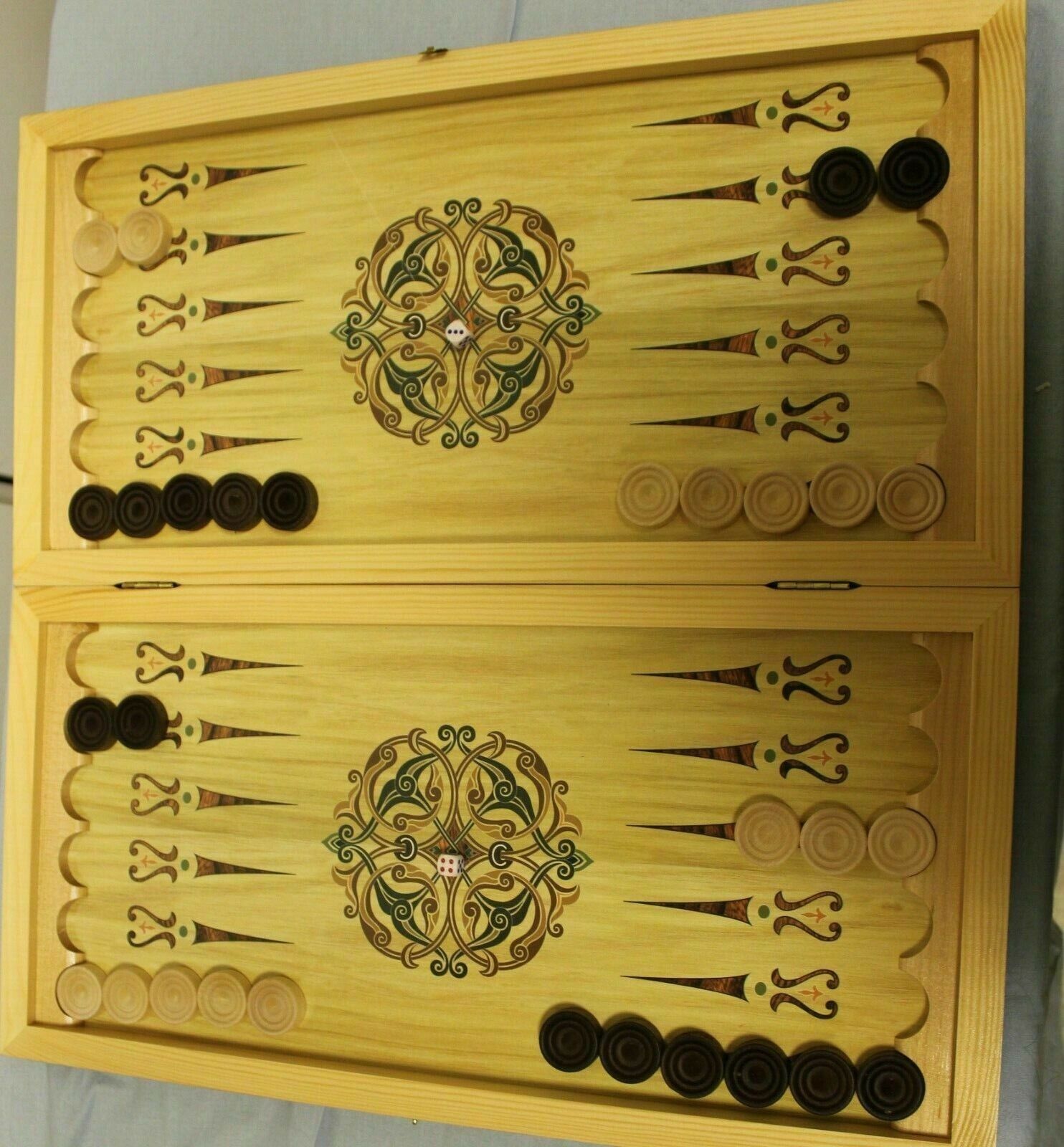 11451.Russian Checkers / Backgammon Set 'Crusaders'