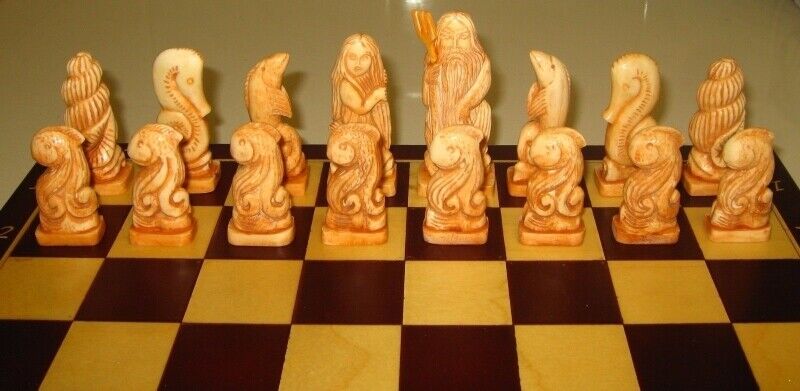 11581.Russian Chess Set Sea Tale