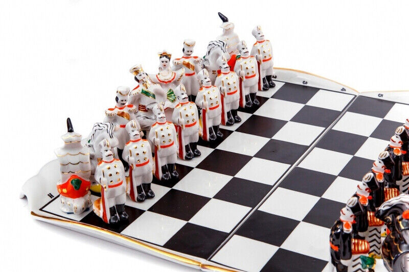 11598.Russian Porcelain Chess Set Picturesque. Verbilki