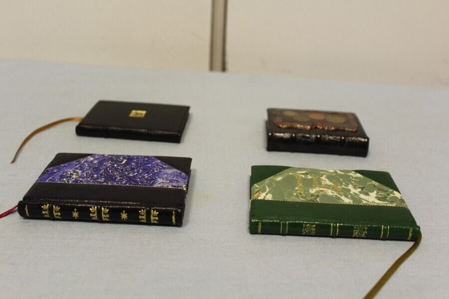 11623.Set 16 mini-books Pushkin, Lermontov etc. Handmade binding. 1997-2006