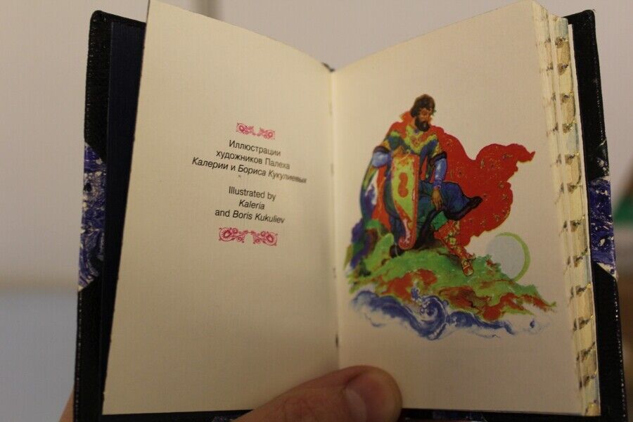 11623.Set 16 mini-books Pushkin, Lermontov etc. Handmade binding. 1997-2006