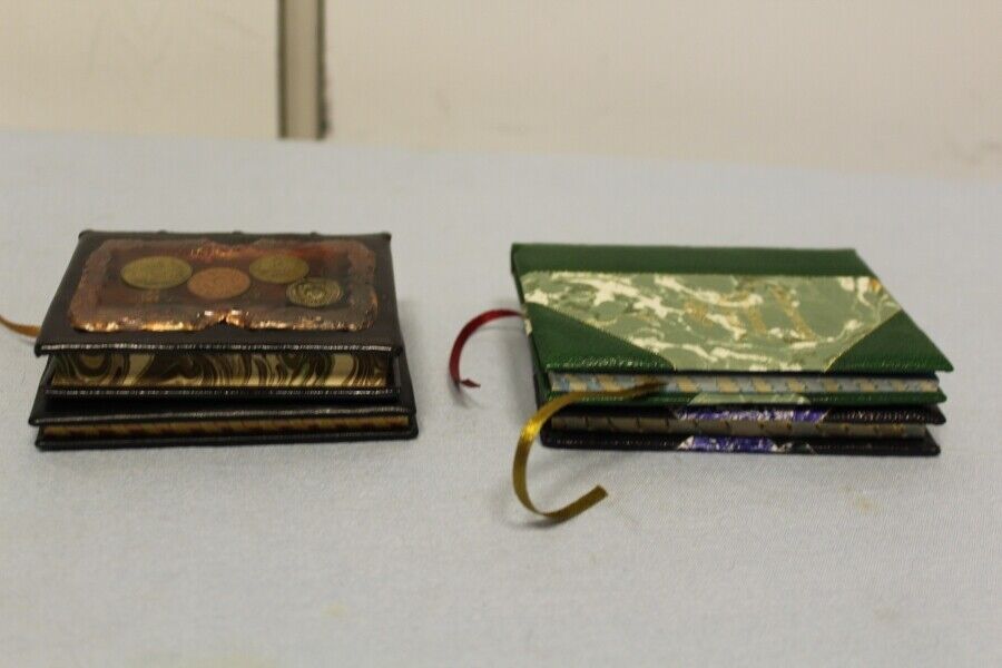 11623.Set 16 mini-books Pushkin, Lermontov etc. Handmade binding. 1997-2006