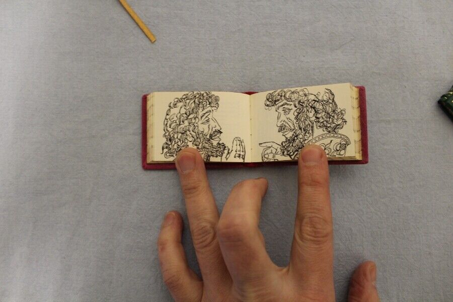11623.Set 16 mini-books Pushkin, Lermontov etc. Handmade binding. 1997-2006