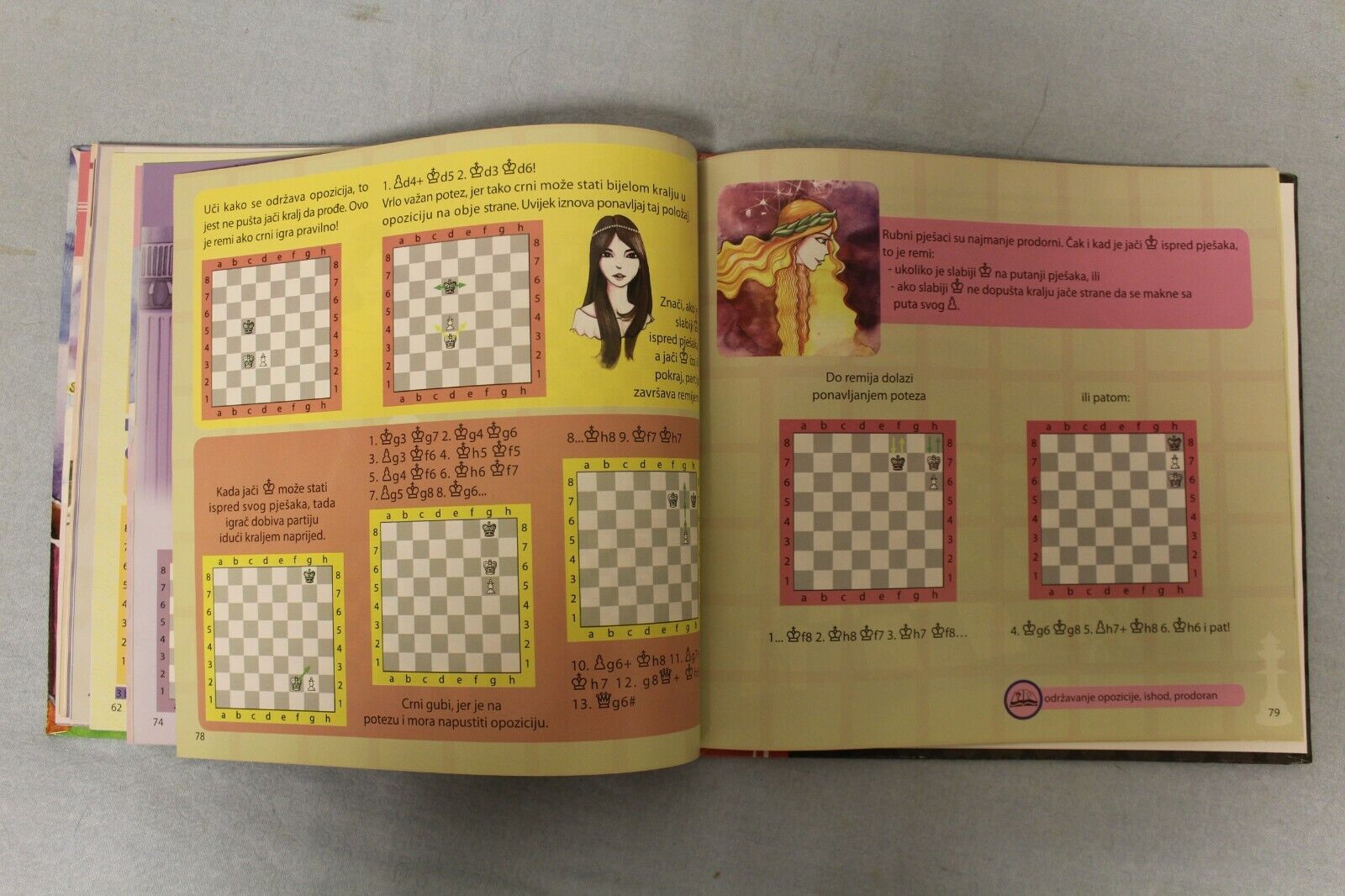 11660.Set: Chess Kids Children Tutorial Croatian book & Notebook Tri, Cetiri, Pozor, S