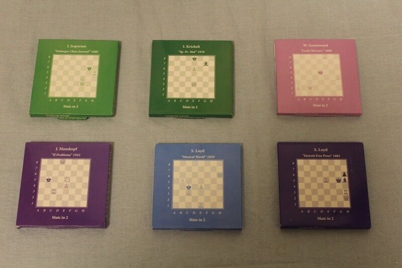 11662.Six Chess Cup Holder Sets. 6 Cup Holders inside each box with chess tasks